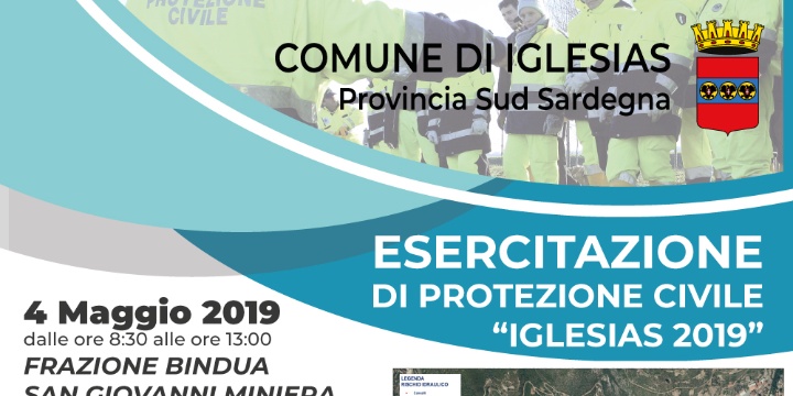 Protezione Civile: esercitazione "Iglesias 2019" Bindua, San Giovanni Min., C.so Colombo