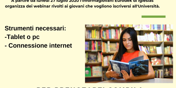 Ingrandisci la foto: L'Informagiovani Eurodesk organizza i  Webinar "Direzione Università" L'Informagiovani Eurodesk organizza i  Webinar "Direzione Università"