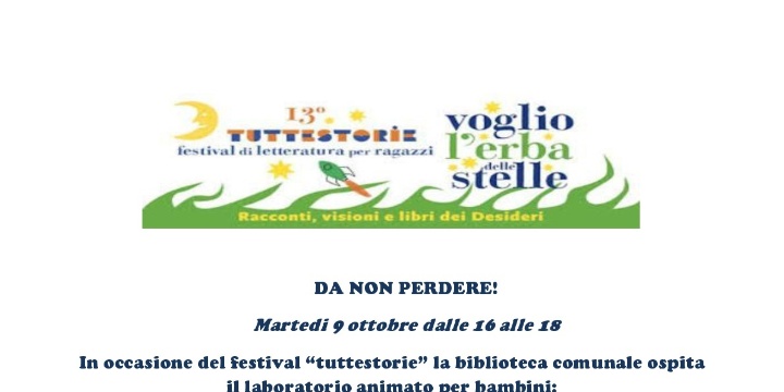 Ingrandisci la foto: Festival Tuttestorie: laboratorio animato per bambini Festival Tuttestorie: laboratorio animato per bambini