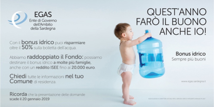 Ingrandisci la foto: "Bonus Idrico" Abbanoa annualità 2017 - proroga scadenza al 30/01/2019 "Bonus Idrico" Abbanoa annualità 2017 - proroga scadenza al 30/01/2019