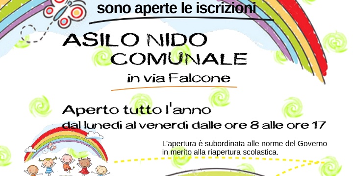 Ingrandisci la foto: Apertura Asilo Nido Comunale e approvazione graduatoria ammissioni a.e. 2020/2021 Apertura Asilo Nido Comunale e approvazione graduatoria ammissioni a.e. 2020/2021