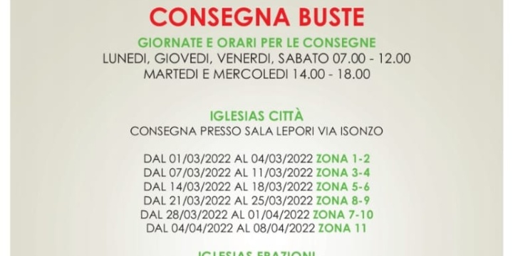 Ingrandisci la foto: Raccolta differenziata dei rifiuti. Calendario consegna buste in città e frazioni Raccolta differenziata dei rifiuti. Calendario consegna buste in città e frazioni