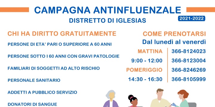 Campagna antinfluenzale 2021/2022 - ATS Sardegna distretto di Iglesias