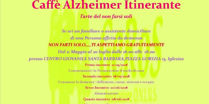 Ingrandisci la foto: Al via "Caffè Alzheimer Itinerante. L’arte del non farsi soli" Al via "Caffè Alzheimer Itinerante. L’arte del non farsi soli"