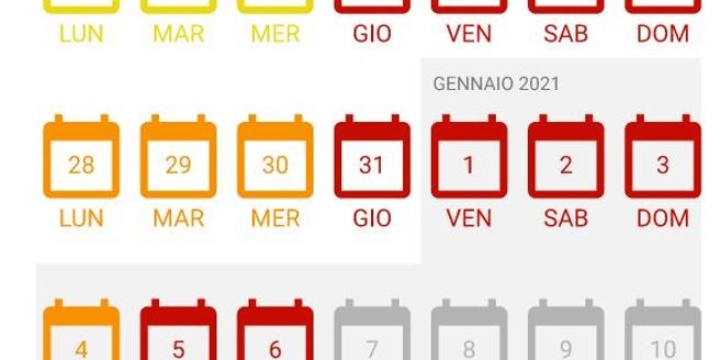 Ingrandisci la foto: Modello autodichiarazione per spostamenti e calendario dei giorni decretati "rossi" e "arancioni" Modello autodichiarazione per spostamenti e calendario dei giorni decretati "rossi" e "arancioni"