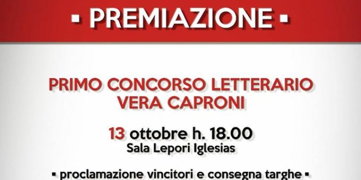Ingrandisci la foto: PRIMO CONCORSO LETTERARIO "VERA CAPRONI" PRIMO CONCORSO LETTERARIO "VERA CAPRONI"