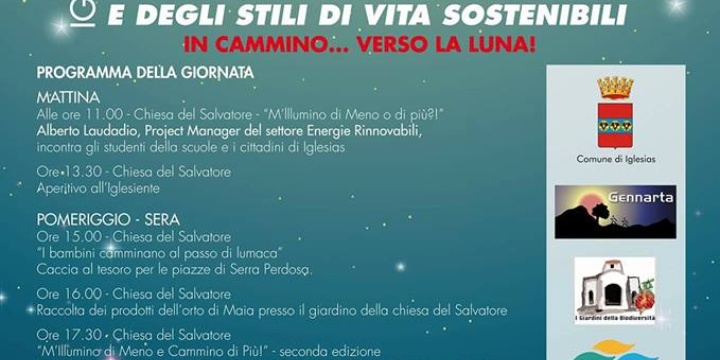 Ingrandisci la foto: Anche Iglesias aderisce a M'illumino di meno 2018 Anche Iglesias aderisce a M'illumino di meno 2018