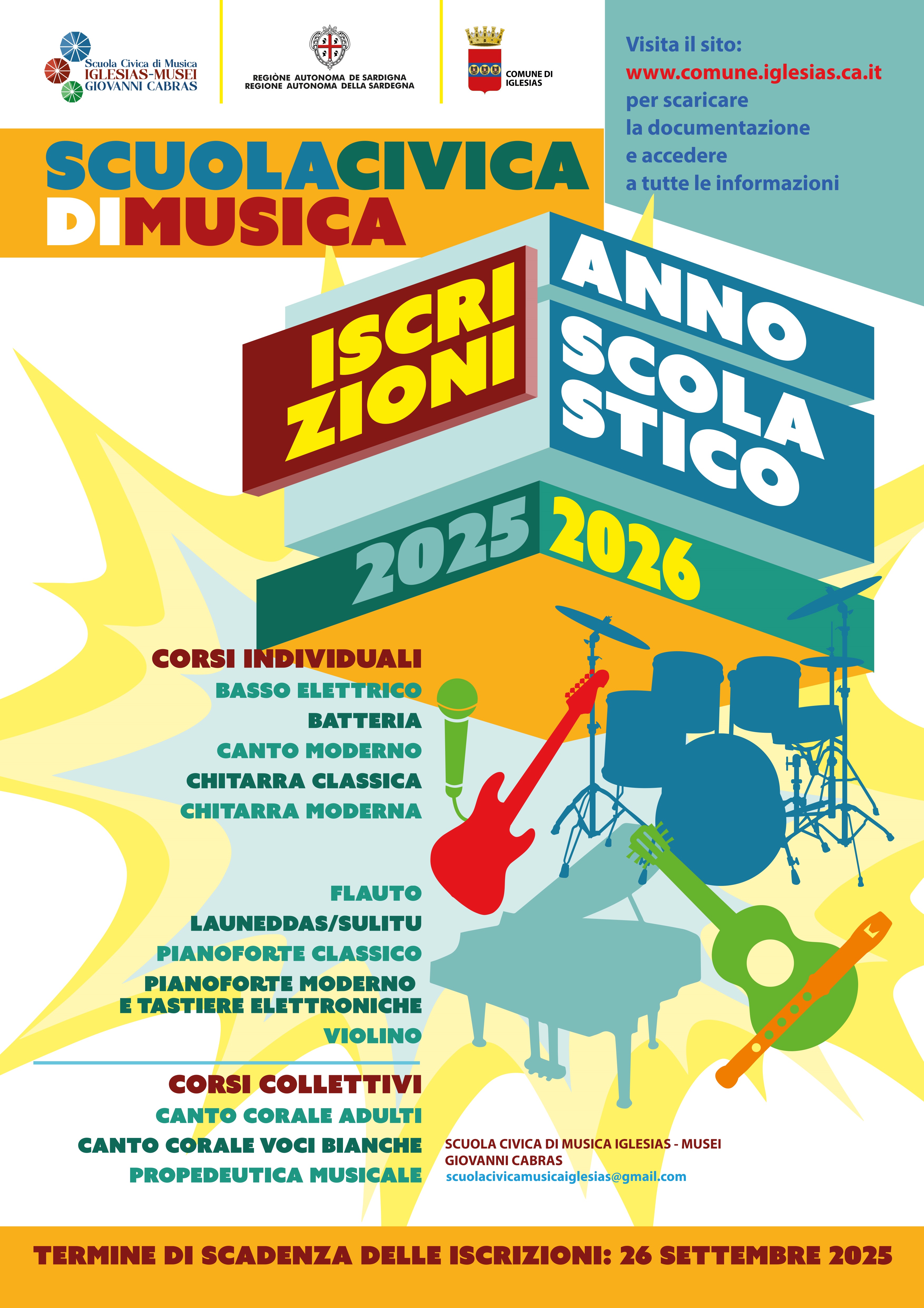 Visualizza la notizia: Iscrizioni alla Scuola Civica di Musica Iglesias - Musei (2025/2026)