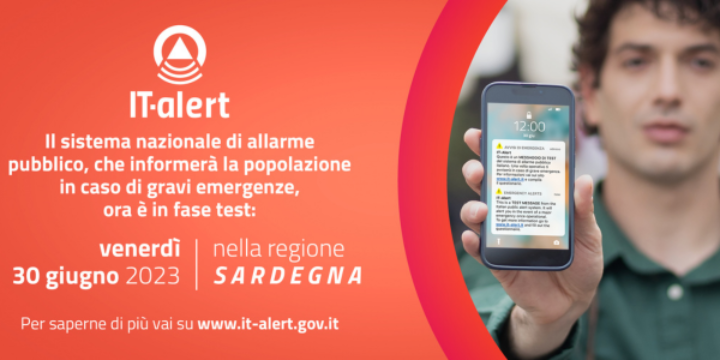 Ingrandisci la foto: IT-alert: il sistema di allarme pubblico il 30 giugno in sperimentazione in Sardegna IT-alert: il sistema di allarme pubblico il 30 giugno in sperimentazione in Sardegna
