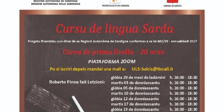 Svolgimento on line "Corso di Lingua Sarda" di 1° livello - piattaforma ZOOM